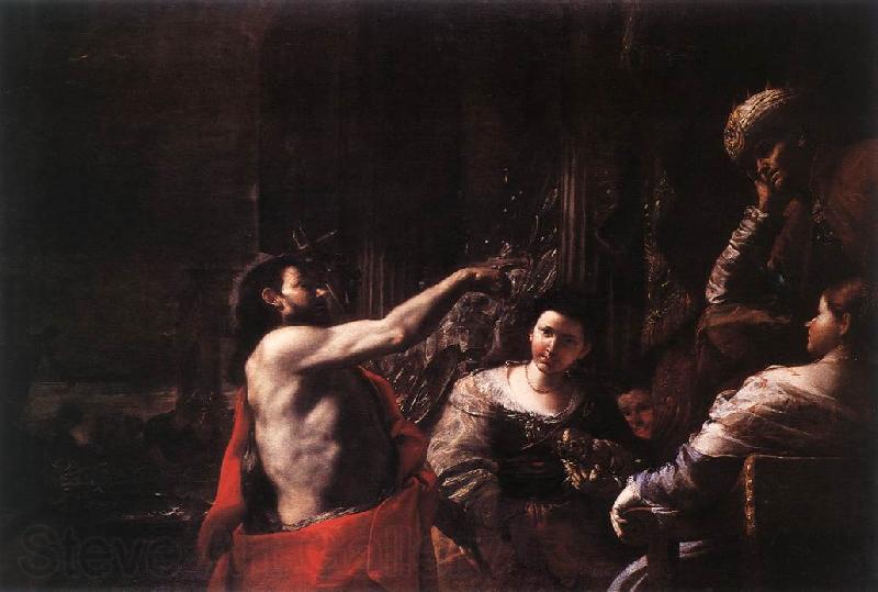 PRETI, Mattia St John the Baptist before Herod af France oil painting art